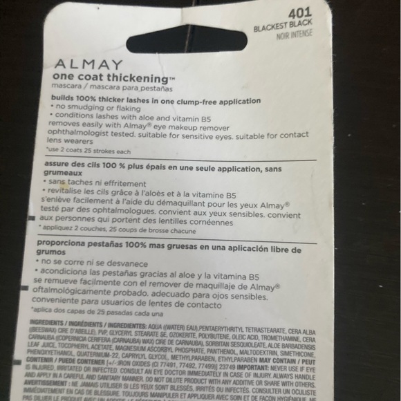 Almay One Coat Thickening Mascara - blackest black color. Add on item *** - Picture 4 of 4